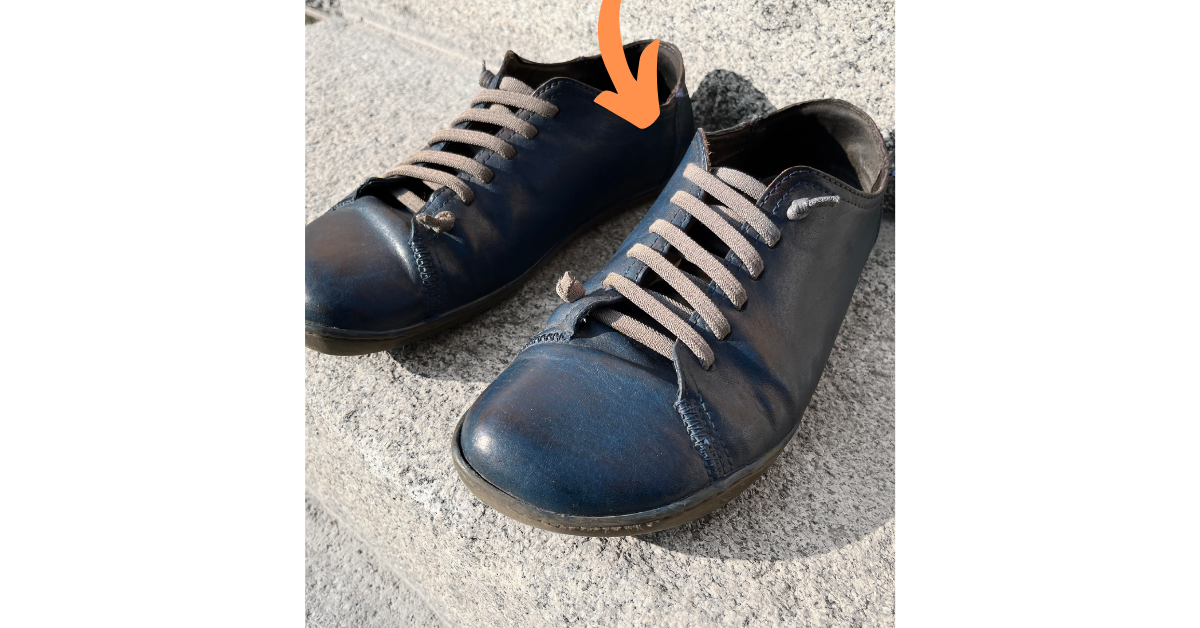 Modré kožené boty renovace Krém Shoe Cream 158 Air Blue